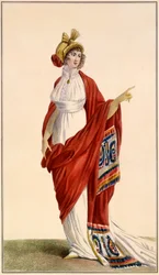 Női görög stílusú estélyi ruha, 1789
