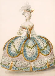 Női ruha királyi alkalomra, design attr. Anvoriousba, kocsmába. 1796. április