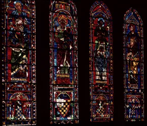 Lándzsás ablakok a déli kereszthajó felől, 1217-25 körül