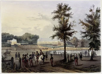Le Grand Trianon à Versailles - a "Promenade dans Paris et ses environs"-ban, tervezte Jacottet és Benoist, 1840 körül.