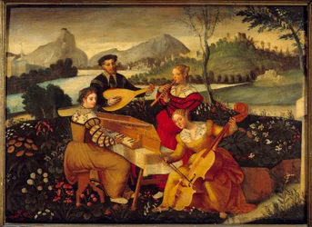 A Francia Iskola festménye című countrykoncert. 16. századi Bourges, Berry Múzeum