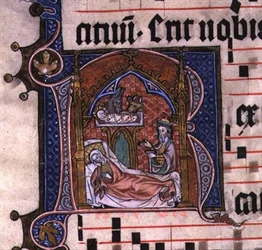 Levél egy „Órakönyvből”, 1490 körül (megvilágítás)