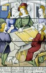 A tékozló fiú: A Tic-trac játéka a középkorban, Ferdinand de Lasteyrie „Az üvegfestészet története” című könyvében, szerk. Párizs 1853