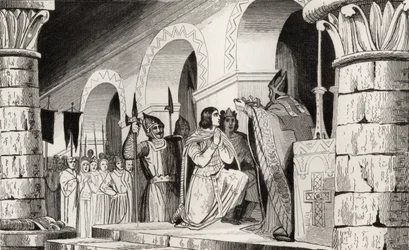 III. Lajos (863-82) és Carloman (865-84) együtt koronázták meg Colart "Histoire de France" című művéből, amely 1840 körül jelent meg
