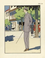 Mans Suit, írta Marc-Luc, pub. 1923 (pochoir print)