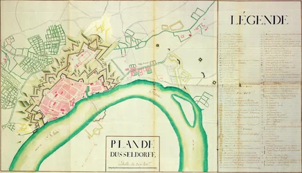 Düsseldorf térképe (toll és tinta papíron)