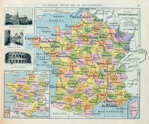 Franciaország térképe, kb. 1914