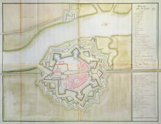 Sas van Gent térképe, Hollandia, 1747 (toll, tinta és WC papíron)