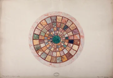 Márványmozaik a talapzat tetején Elisa hercegnő számára készült, 1900-20