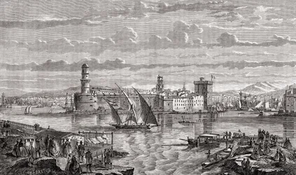 Marseille a 18. században, Pibaraud vésette Le Breton után, Louis Blanc (1811-82) „Histoire de la Revolution Francaise” című művéből