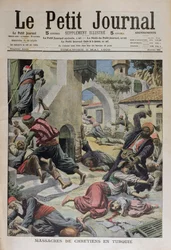 Keresztények lemészárlása Törökországban, borítóillusztráció a Le Petit Journalból, 1909. május 2