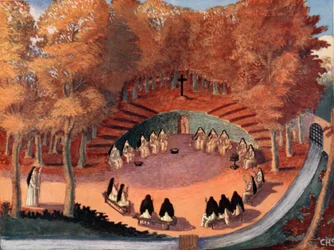 Meditáció a Port-Royal pasziánszairól, M. Charles Sanlaville másolata (fl.1920-30), illusztráció a Histoire de la Nation Francaise-ből, Gabriel Hanotaux (1853-1944), 1924