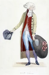 Férfi jelmez Franciaországban 1782-ben.