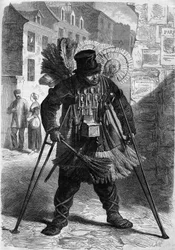 Metier Parisian: tollak, csészék, kanalak kereskedője cserépben.