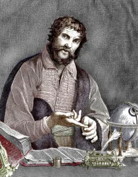 Michel de Nostredame, más néven Nostradamus (1503-1566) francia asztrológus és orvos, metszet, színes dokumentum
