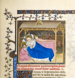 Miniatúra Krisztus születésével, 1403-1404 körül (BL6425489 részlete)
