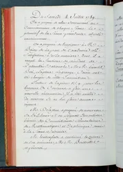 Jegyzőkönyv a Tudományos Akadémia 1789. július 4-i üléséről (tintával, papíron)