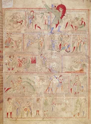 Ms.1215 t.3 fol. 13. Jelenetek David életéből, Etienne Harding Bibliájából