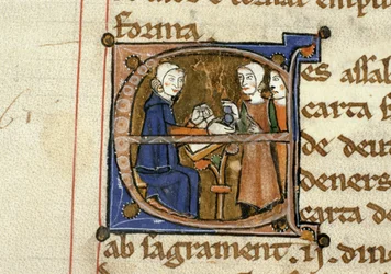 Ms.41 f.82v Adófizetés, a Livre Juratiore dAgentől
