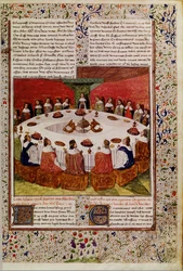 Ms. Fr. 112 f.5 A Szent Grál megjelenése a Queste del Saint Graalból, 1470 körül