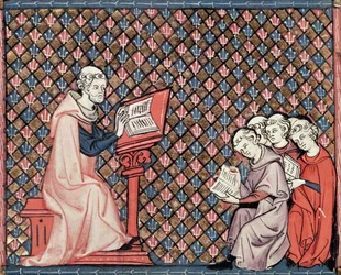 Ms 1044 fol.73v Filozófia lecke, az Ovide Moralise-ból, írta Chretien Legouis