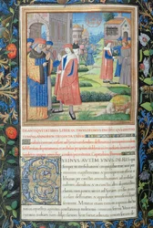 Ms. 1581 f. 349v Illusztráció a XVIII. könyvből (Arkhelaosz száműzetésétől a zsidók Babilonból való távozásáig), Flavius: A zsidók régiségei (Antiquitates Judaicae) 1. fejezete