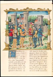 Ms 18 f.32v A konflani szerződés XI. Lajos és Merész Károly, Burgundia hercege között, 1465. október, Philippe of Commines (1445-1509) emlékirataiból