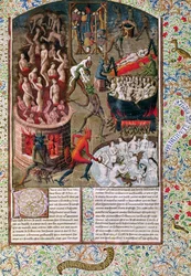 Ms 246 f.383r Hell, Hippói Szent Ágoston (354-430) De Civitate Dei francia fordításából