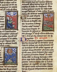Ms 320 Fol.197 Comets, Thomas van Cantimpre (1201-72) „The Nature of Things” című művéből (vellumon)