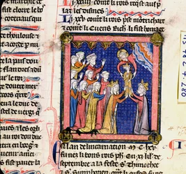 Ms 782 f.280 II. Fülöp francia király (1165-1223), a Chroniques de Saint-Denis, 13. század vége