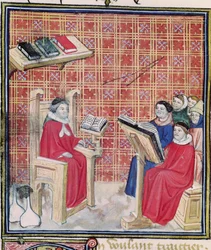 Ms 993 f.43v Tanítás az emberi test különböző részeiről, Jean Cordichon Le Livre des Proprietes des Choses című művéből