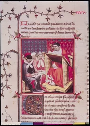 Ms Fr 2608 Fol.295v A Párizsi Egyetem professzora, a Grandes Chroniques de France-tól, 1400 körül
