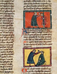 Ms H 89 fol.3 Betegeket kezelő orvosok, Rogier de Salerne Book of Surgery című könyvének kiadásából