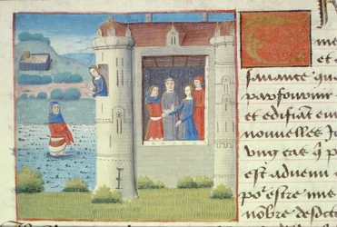 Ms Hunter 252 f.127v házasság, Les Cent Nouvelles Nouvelles, 1462