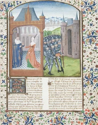 Ms Hunter 372 f.1r Boccacio és Fortune, 1467