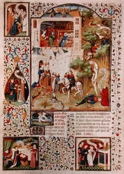 Ms Lat 17294 Hitvalló Szent Edward halála (1003-66) Bedford hercegének breviáriumából, 1424-1435 körül (vellum)