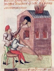 Ms Lat 993 L.9.28 f.138r Üvegfúvók, a Tractatus de Herbistől, Dioscorides