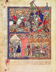 Ms M 638 f.10v Joshua, a Morgan Picture Bible-ből, 1244-54 körül