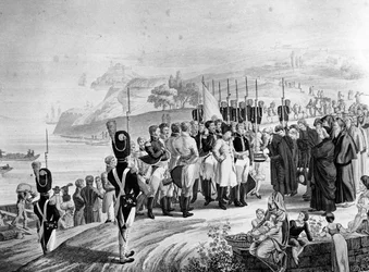 Napóleon (1769-1821) érkezése Elba szigetére, 1814