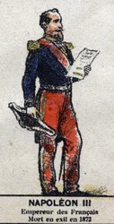 III. Napóleon (1808-1873), a franciák császára.A „” Galeriede-ben Franciaország királyai és királynői, valamint jeles szereplők 1643-tól 1895-ig”” Epinal kép.