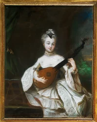 Pesne, Antoine Hölgy gitárral (pergamen)