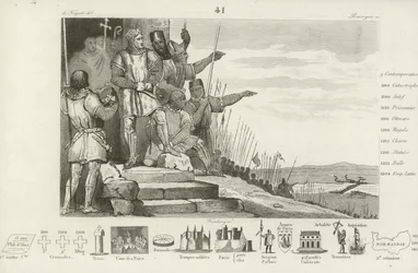 A francia Fülöp 1214-ben, imádkozás után megnyeri a bouvines-i csatát