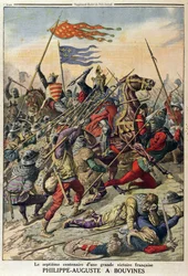 Philippe-Auguste (1165-1223), Bouvines, illusztráció a Le Petit Journalból, 1914. július 27.