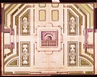 A Chateau de Marly Grand Terrasse terve, 1714