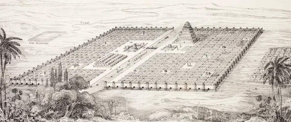 Babilon városának térképe, Mezopotámia, Kr. e. az 5. század körül, Hérodotosz leírása alapján, az L