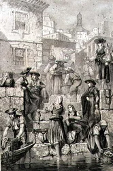 Portói halászok az 1860-as években (metszet)