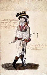 François Athanase (François-Athanase) de Charette de la Contrie (1763-1796), Vendée royalista vezetőjének egész alakos portréja - Musée Dobrée, Nantes