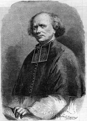 Gaspard Deguerry abbé (1797-1871), a párizsi Madeleine plébánia portréja. Metszet a „” Le Monde Illustré ”” 207. számában, március 30