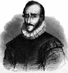 Adam de Craponne (1526-1576) francia mérnök portréja. Gravírozás a „” The Festői Áruházban””