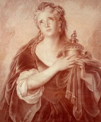 Adrienne Lecouvreur (1692-1730) francia drámaművész portréja. Philippe De Saint Albin rajza